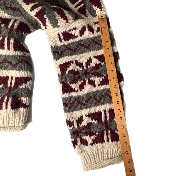 REY WEAR Vintage 100% Wool Cardigan Sweater Sz L- XL Oversized UNISEX - Picture 7 of 12